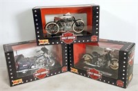 (3) Die Cast Motorcycles