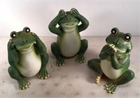 (3) Resin Frogs