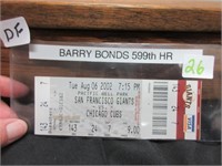 Barry Bonds 599HR ticket stub