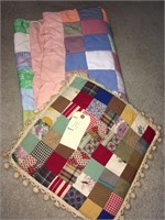 ANTIQUE QUILT AND QUILT PILLOW COVER
