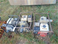 (3) TRASH PUMPS- ONE WITH HONDA MOTOR (ALL 2")
