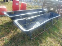 PAIR OF POLY CATTLE FEED BUNKS