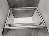 MIRRORED GLASS SERVING TRAY APPROX 16"