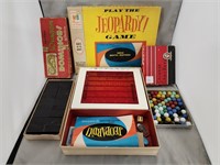 VINTAGE GAMES: JEOPARDY, CHINESE CHECKERS & DOMINO