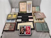 LOT OF VINTAGE PLAYING CARDS AND CARD GAMES