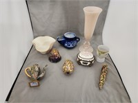 (9) MISC. GLASS PIECES INCLUDING JAPAN MARKED
