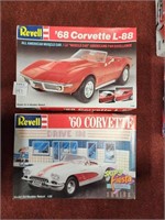 (2) REVELLE 1/25 MODEL KITS: '68 CORVETTE L-88 &
