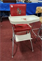 VINTAGE HIGH CHAIR WITH ANIMAL DECORATIONS