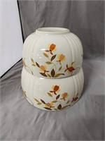(2)  HALL'S SUPERIOR AUTUMN LEAF MIXING BOWLS