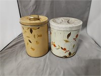 (2) HALL'S SUPERIOR AUTUMN LEAF STYLE CONTAINERS