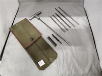 VINTAGE GUN CLEANING KIT IN GREEN POUCH