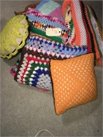 CROCHETED AFGHANS AND PILLOWS