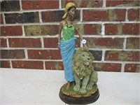 African Heritage 12" Tall Statue with Lion
