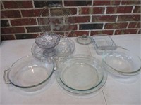 Glassware Lot - Pie Baker + More