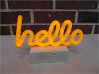Lighted HELLO Sign