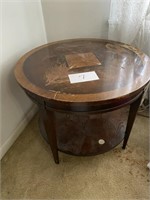 ROUND WOODEN END TABLE- SHOWS SOME WEAR