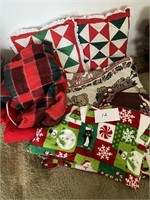 CHRISTMAS BLANKETS, TABLE CLOTH, and  PILLOWS
