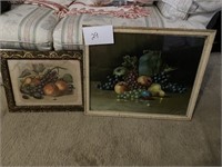 2- FRAMED PICTURES OF FRUIT
