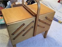 WOODEN SEWING CABINET-FULL including Wooden Spools