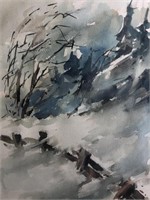 Signed Winter Landscape Watercolour