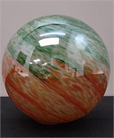 Marble Glass Globe Green Orange