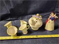 Disney Ms Potts tea set and Snow White