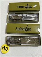 (2) Survivor Knives w/Sheaths
