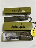 (2) Survivor Knives w/Sheaths