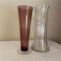 Lot of 2 Glass Vases