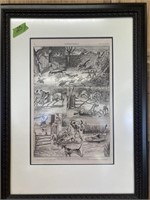 Antique Custom Framed Hunting Print