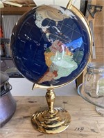 Onyx Inlaid Globe with brass stand
