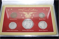 1909 COIN COLLECTION BARBER 1/2, BARBER 1/4,