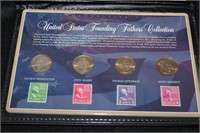 UNITED STATES FOUNDING FATHERS COINS & STAMPS SETS