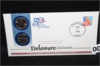 US MINT OFFICIAL COMMEMORATIVE COVER DELWARE