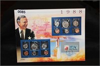 1988 UNCIRCULATED MINT SET W/ STAMPS