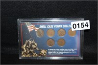 SHELL CASE PENNIE COLLECTION (6 COINS)