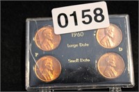 1960 LARGE DATE P & D AND SMALL DATE P & D PENNIES