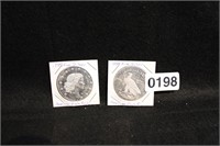 TWO .999 SILVER AMERICAN EAGLE SILVER ROUNDS