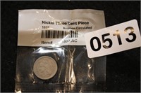 1868 3 CENT PIECE NICKEL (AG) (1) COIN
