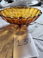 Vintage Amber Fruit Bowl Indiana Glass? Nice!