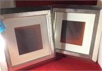 2 framed prints silver matted frames