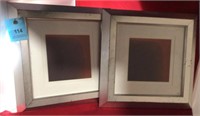 2 heavy duty silver frames with red mad at pic