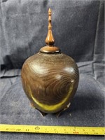 Ash wood bowl and lid by Doc Green