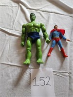 Vintage Hulk & Superman Action Figures 1970's Mego