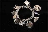 A vintage Sterling Silver Charm Bracelet