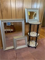 3-Tier Shelf & 3 Beveled Mirrors