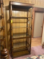 6' Heavy Wood & Glass 5-Tier Book Shelf