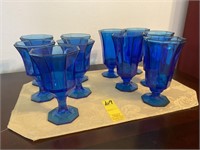 Set of 10 Cobalt Blue Glasses