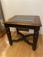 Glass & Wood End Table