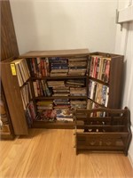Bookcase w/Books & Vintage Magazine Rack